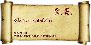 Kósz Rabán névjegykártya